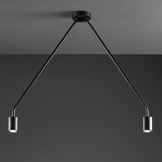 Kaksilamppuinen LED-kattovalaisin Caos, musta