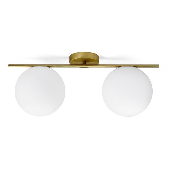 Messinkinen kattovalo Jugen 2-lamp. vaakasuora
