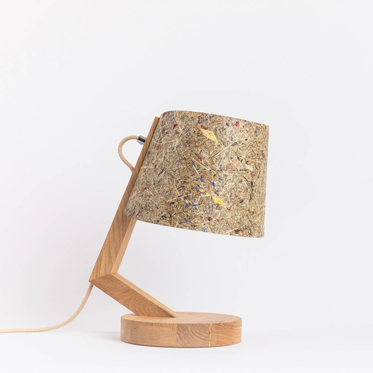 ALMUT 1411 -pöytälamppu, lieriö Ø 23 cm, niitty