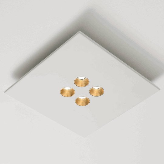 ICONE Confort -LED-kattovalaisin, valkoinen-kulta