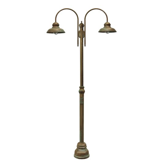 Luca-pylväsvalo, antiikkikupari-messinki, 2-lamp.