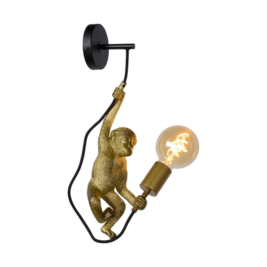 Extravaganza Chimp -seinälamppu mattakulta/musta