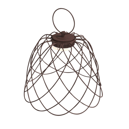 Nefer-LED-pöytälamppu, IP44, akku, corten