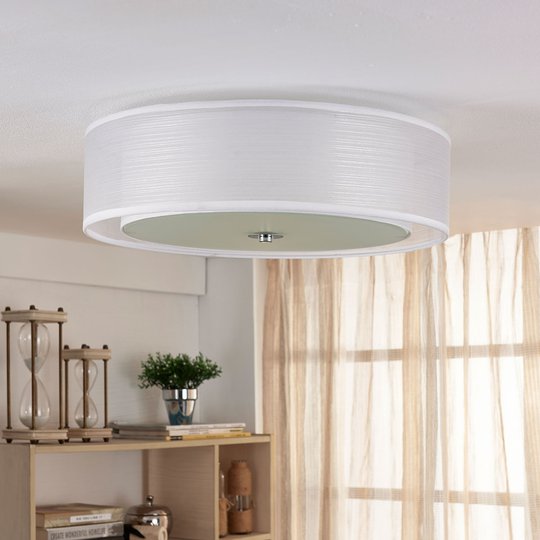Tobia - Easydim-LED-kattovalaisin, valkea kangas
