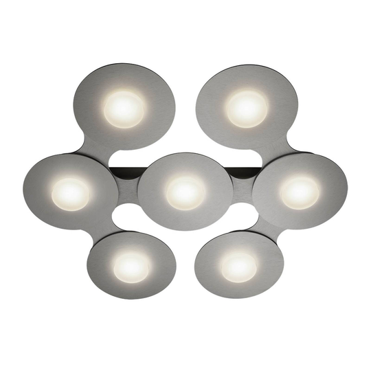 GROSSMANN Disc-LED-kattolamppu, hopeanharmaa, 7x