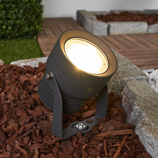 Tummanharmaa LED-ulkokohdevalaisin Irina