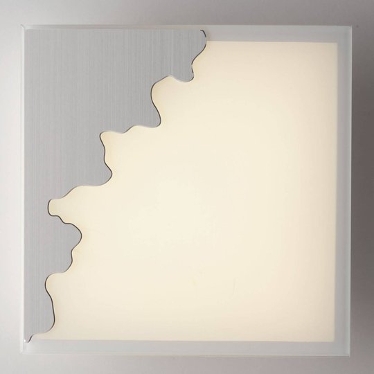 Seinävalo Chic, kulmikas, hopea/satinoitu, 25x25cm