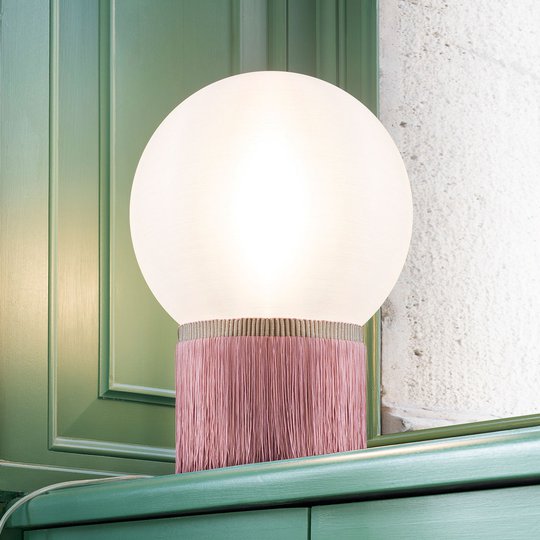 Slamp Atmosfera -pöytävalaisin Fringe 20 cm roosa