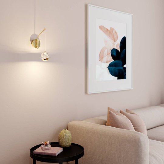 LED-seinävalaisin Hayley, riippuva pallo, kulta