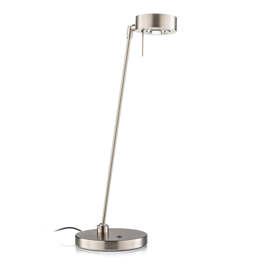Kaksinivelinen LED-pöytävalaisin Elegance, nikkeli