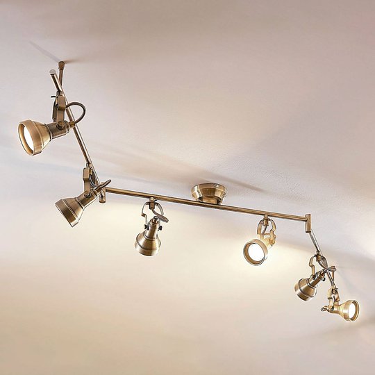 6-lamppuinen LED-kattovalaisin Perseas, GU10-LED