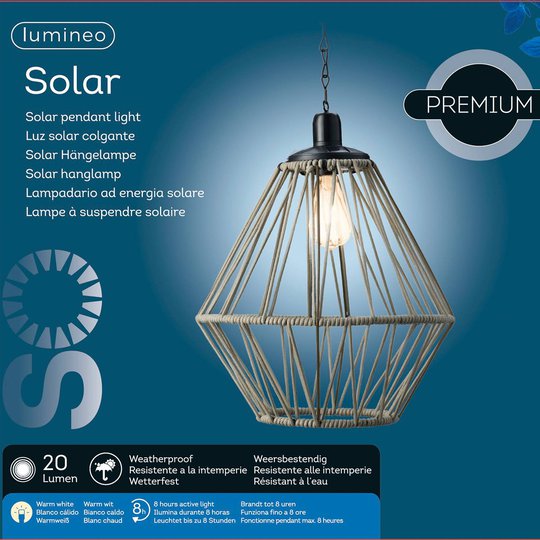 Aurinkokäyttöinen LED-riippuvalo 894176, hiekka