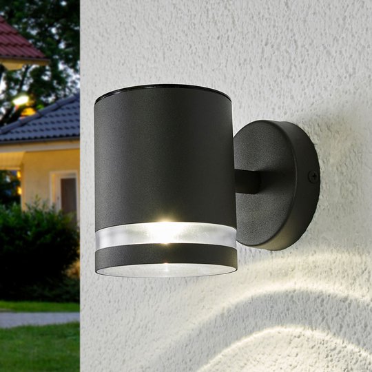 Harmaa aurinkokäyttöinen LED-ulkoseinävalo Melinda