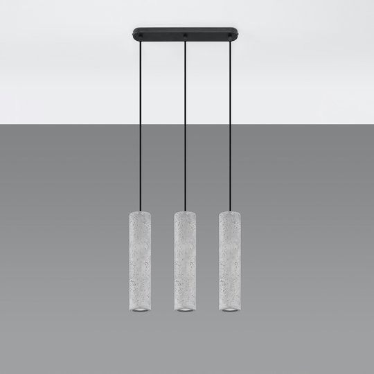 Riippuvalo Tube betonia, kolmilamppuinen