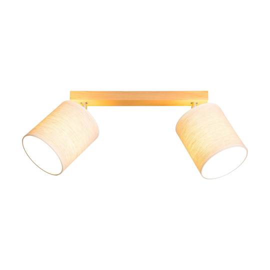 Canvas-kattokohdevalo, beige, kangas, 2-lamppuinen