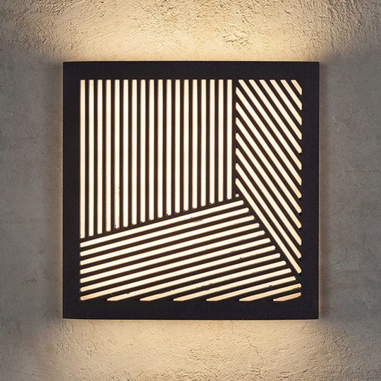 LED-ulkoseinävalaisin Maze Straight, musta