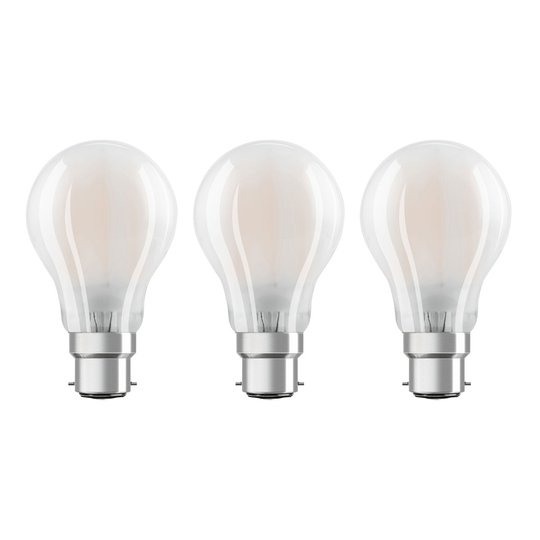 OSRAM-LED-lamppu B22d Classic 827 7W 3 kpl matta