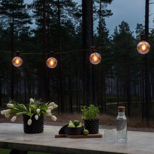 LED-party-ulkovaloketju Globe, 10-lamppuinen