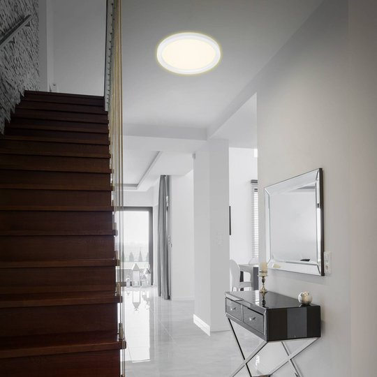 LED-kattovalaisin 7361, Ø 29 cm, valkoinen
