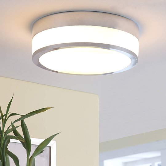 Lindby Flavi LED-kattovalaisin, Ø 28 cm, kromi