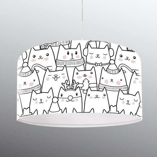 Kissamotiivilla painatettu riippuvalaisin Cats
