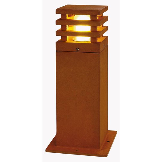 40 cm:n kork. LED-pylväsvalo Rusty nelikulmainen