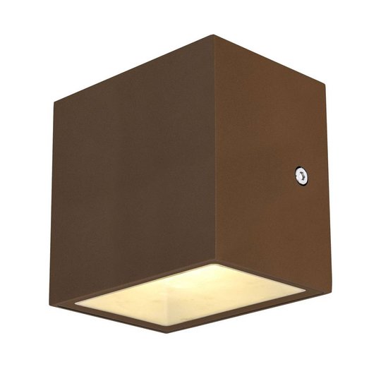 SLV Sitra Cube -LED-ulkoseinälamppu, ruoste