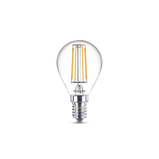 Philips LED-lamppu E14 4,3W P45 Filament 2700K 2x