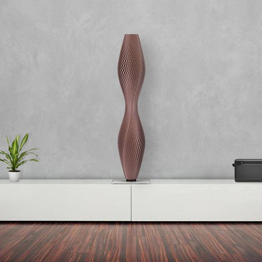 LED-lattiavalo Flechtwerk Lava, 75 cm, kupari