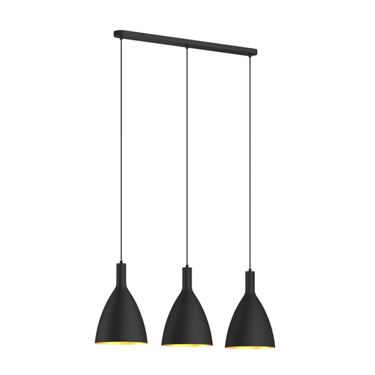 Arcchio Arthuria -riippuvalo, 3-lamp., musta