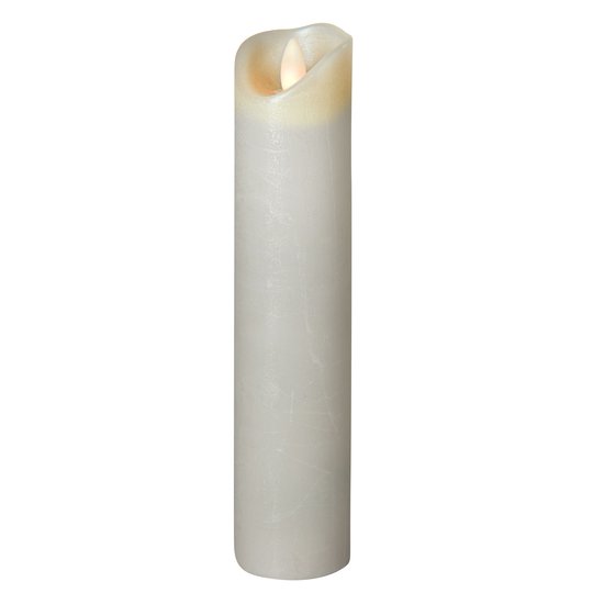 LED-kynttilä Shine, Ø 5 cm, harmaa, 22,5 cm