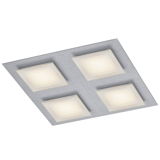 BANKAMP Ino -LED-kattovalo, 4 lamppua, hopea