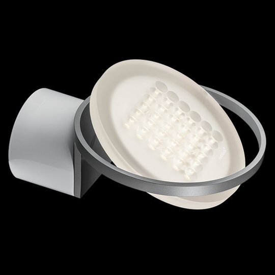 Nimbus Rim R 36 LED-seinävalaisin, huurrettu hopea
