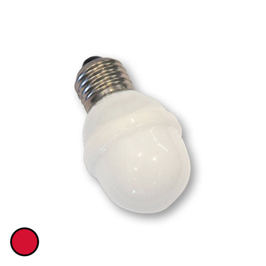 E27 golfpallolamppu 1W 5,5 VA, punainen