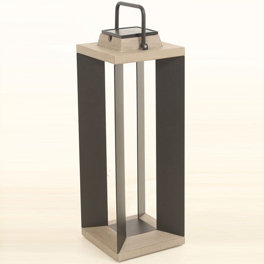 Aurinkokäyttöinen lyhty Teckalu, musta, 65,5cm
