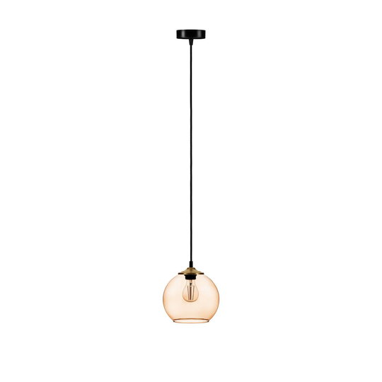 Ball-riippuvalo, pyöreä lasivarjostin ruskea Ø20cm