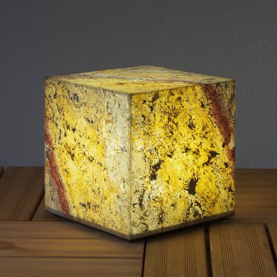 Koristeellinen luonnonliuske kuutiovalaisin, 29 cm