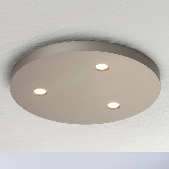 Bopp Close LED-kattovalaisin, 3-lamp pyöreä taupe
