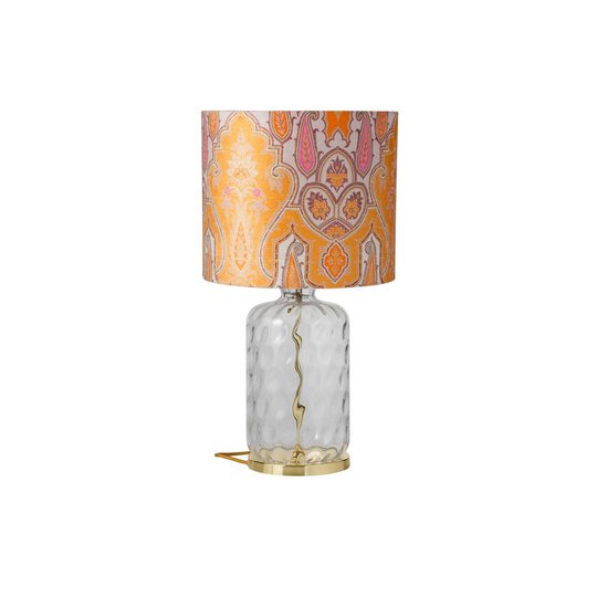 EBB & FLOW Pillar -pöytälamppu Brocade yellow/pink