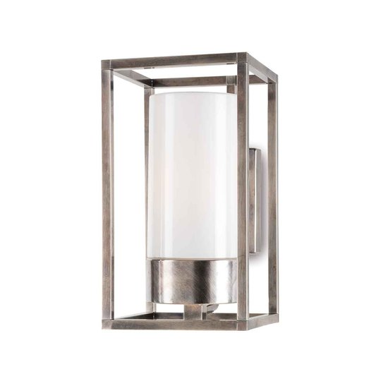 Ulkoseinälamppu Cubic³ 3364 antiikkinikkeli/opaali