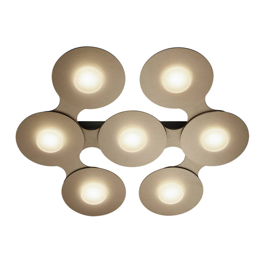 GROSSMANN Disc -LED-kattolamppu, kullanruskea, 7x