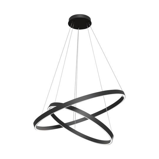 Maytoni Rim -LED-riippuvalo 840, 2 rengasta, musta