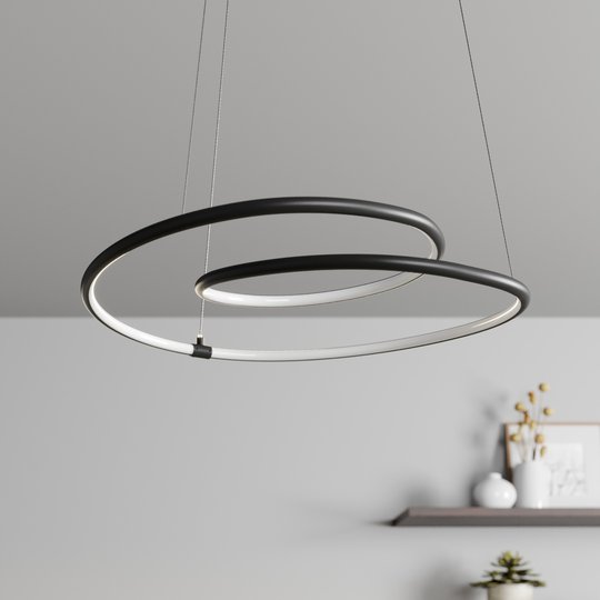 Lindby Lucy LED-riippuvalaisin, 45 cm, matta musta