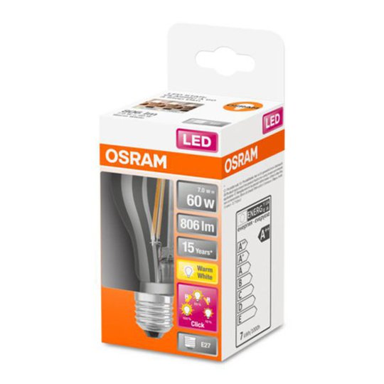OSRAM Classic A -LED-lamppu E27 7W 827 3-Step-dim