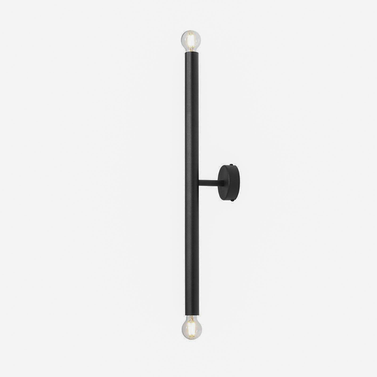 Seinävalaisin Tubo musta 2-lamppuinen korkeus 60cm