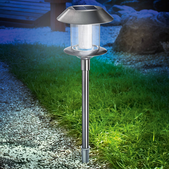 Swing Duo Solar - LED-aurinkokennovalaisin terästä