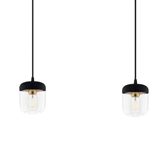 Design-riippuvalaisin Acorn – musta ja messinki