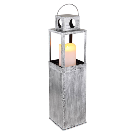 Aurinkokäyttöinen LED-lyhty 36657, antiikkihopea