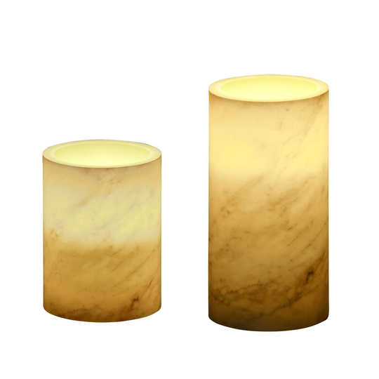 Pauleen Cosy Marble Candle -LED-kynttilä, 2x, vaha