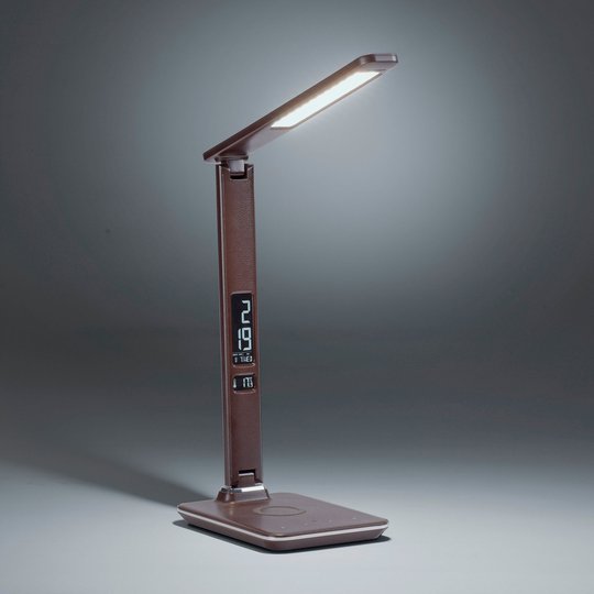 LED-pöytälamppu Adriano CCT himmennettävä, ruskea